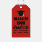 Red Black Class of 2026 Graduation Party ギフトタグ (正面)