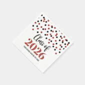 Red Black Confetti 2026年卒業記念 ナプキン スタンダードカクテルナプキン (角)