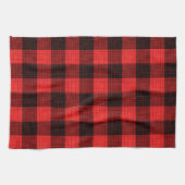  Red Black Crosshatch Buffalo Check キッチンタオル (横)