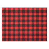  Red Black Crosshatch Buffalo Check テーブルクロス (正面(横))