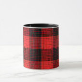  Red Black Crosshatch Buffalo Check マグカップ (中央)