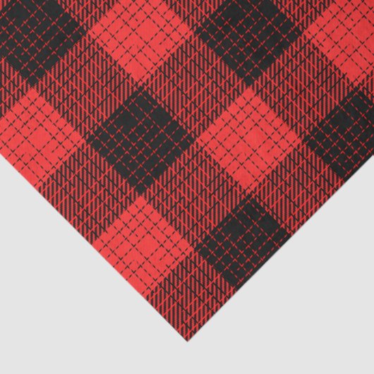  Red Black Crosshatch Buffalo Check 薄葉紙 (詳細)