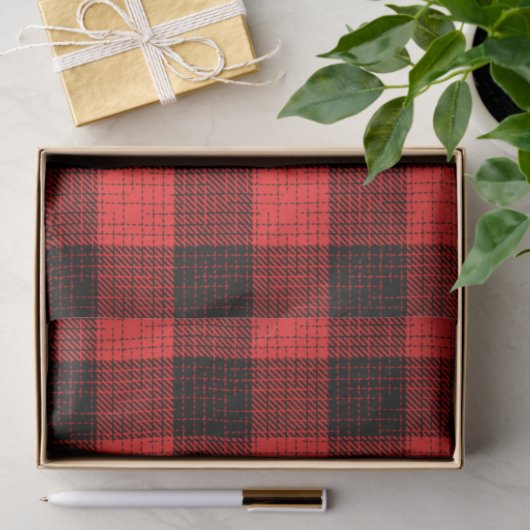  Red Black Crosshatch Buffalo Check 薄葉紙 (ギフト)