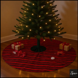 Red Black Diagonal Stripes Graphic Bow ブラッシュドポリエステルツリースカート