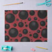 Red Black Dots Circles Funky Pattern Decoupage 薄葉紙 (クラフト)