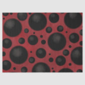 Red Black Dots Circles Funky Pattern Decoupage 薄葉紙 (正面)