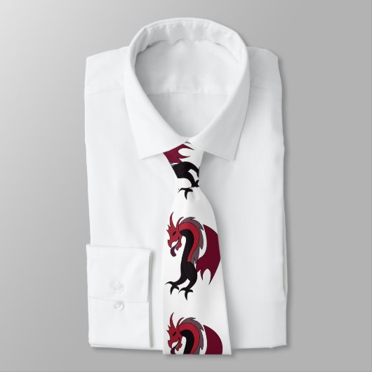 Red Black Dragon Mythical Creature ネクタイ (タイ)