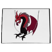Red Black Dragon Mythical Creature ラージペーパーバッグ (正面)
