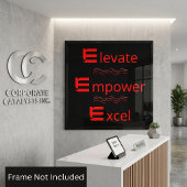 Red & Black Elevate Empower Excel モチベーション ポスター