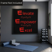Red & Black Elevate Empower Excel モチベーション ポスター