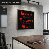 Red & Black Elevate Empower Excel モチベーション ポスター