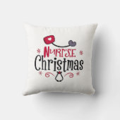 Red Black Festive Stethoscope Nurse Cute Christmas クッション (裏面)