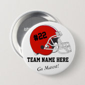 Red Black Football Helmet•Custom 缶バッジ (正面&裏面)