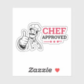 Red Black Funny Chef Approved シール (シート)