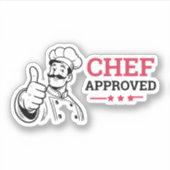 Red Black Funny Chef Approved シール (正面)