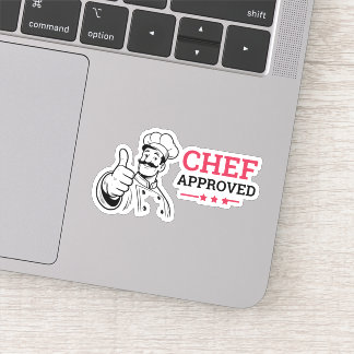 Red Black Funny Chef Approved シール