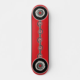 Red Black Geometric Spiral スケートボード