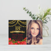 Red Black Gold 18歳の誕生日パーティー 招待状 (スタンド正面)