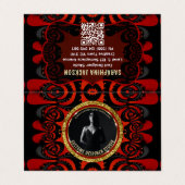 Red Black + Gold Funky Gothic Creative 名刺 (外部フラット)