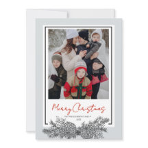 Red Black Gray Modern Elegant Photo Christmas