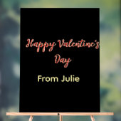Red black happy Valentine's day from 名前 スタイリッシュ アクリルサイン (ニュートラル)