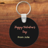 Red black happy Valentine's day from 名前 スタイリッシュ キーホルダー (正面)