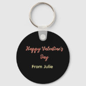 Red black happy Valentine's day from 名前 スタイリッシュ キーホルダー (裏面)