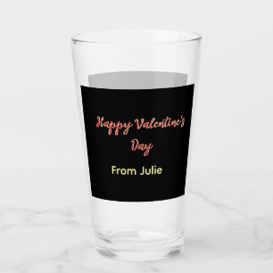 Red black happy Valentine's day from 名前 スタイリッシュ タンブラーグラス