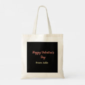Red black happy Valentine's day from 名前 スタイリッシュ トートバッグ (裏面)