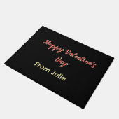 Red black happy Valentine's day from 名前 スタイリッシュ ドアマット (アングル)