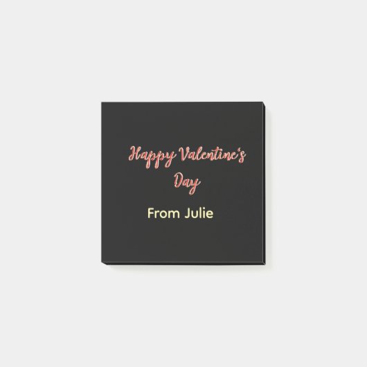 Red black happy Valentine's day from 名前 スタイリッシュ ポストイット (正面)