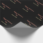 Red black happy Valentine's day from 名前 スタイリッシュ ラッピングペーパー (角)