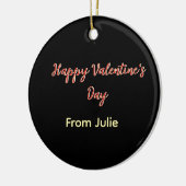 Red black happy Valentine's day from 名前 stylish セラミックオーナメント (左)