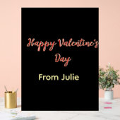 Red black happy Valentine's day from name stylish  アクリルサイン (ウェディング)