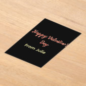Red black happy Valentine's day from name stylish  アクリル招待状 (レイダウン)