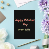 Red black happy Valentine's day from name stylish  アクリル招待状 (インサイチュ (ウェディング))