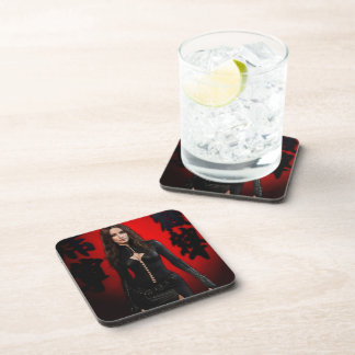 Red Black hard plastic coasters コースター