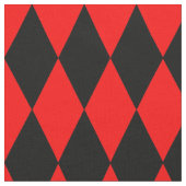 Red Black Harlequin Diamonds Checkers Design  ファブリック (クローズアップ)