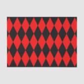 Red Black Harlequin Diamonds Checkers Design  薄葉紙 (正面)