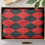 Red Black Harlequin Diamonds Checkers Design  薄葉紙