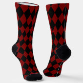 Red & Black Harlequin Socks ソックス (傾斜あり)