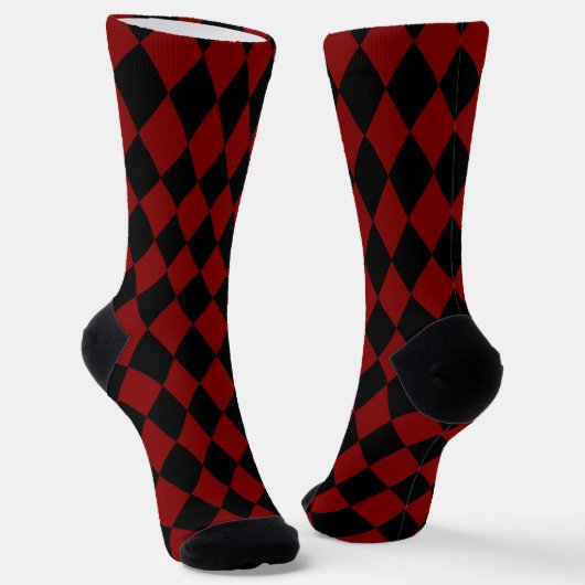 Red & Black Harlequin Socks ソックス (傾斜あり)