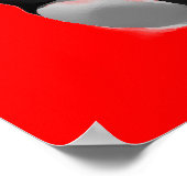 Red Black Headphone Silhouettes Pop Art Poster ポスター (角)