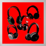 Red Black Headphone Silhouettes Pop Art Poster ポスター<br><div class="desc">Hip Hop,  R&B,  Rock,  Heavy Metal,  Techno,  Punk,  Rap,  Classic,  African American,  Jazz... . We love music,  we love listening cds,  radio. Enjoying watching video clibs,  mixes,  remixes,  covers.</div>