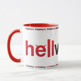 Red & Black hellvetica ワードマーク コーヒーカップ