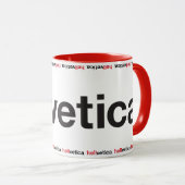 Red & Black hellvetica ワードマーク コーヒーカップ (正面右)