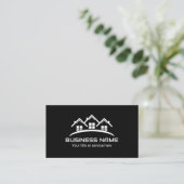Red Black House Roof Logo Real Estate 名刺 (スタンド正面)