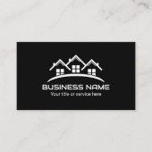 Red Black House Roof Logo Real Estate 名刺 (正面)
