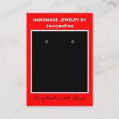 Red Black Jewelry Earrings Website QR Code 名刺 (正面)
