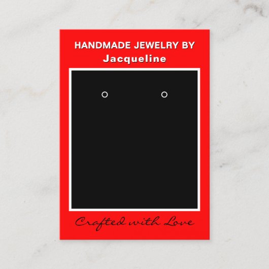 Red Black Jewelry Earrings Website QR Code 名刺 (正面)